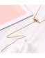 Elegant Gold Color Eye Shape Decorated Long Tassel Necklace