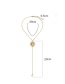 Elegant Gold Color Pearls Decorated Long Tassel Necklace