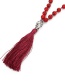 Fashion Red Buddha Decorated Pure Color Necklace