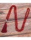 Fashion Red Buddha Decorated Pure Color Necklace