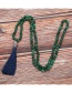 Fashion Green+navy Beads&buddha Decorated Tassel Necklace