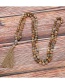 Fashion Khaki Buddha&beads Decorated Tassel Necklace