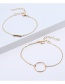 Fashion Gold Color Circular Ring Decorated Pure Color Bracelet(2pcs)
