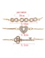 Fashion Gold Color Key&heart Shape Decorated Bracelet(3pcs)