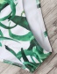 Sexy White+green Off-the-shoulder Design One-piece Bikini