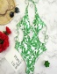 Sexy White+green Off-the-shoulder Design Backless Bikini