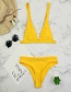 Sexy Yellow Pure Color Design Split Bikini