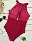 Sexy Claret Red Off-the-shoulder Design Pure Color Bikini