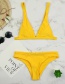 Sexy Yellow Pure Color Design Simple Bikini