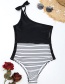 Sexy Black Stripe Pattern Decorated One-piece Swimwear