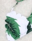 Sexy Green Leaf Pattern Design Off-the-shoulder Bikini