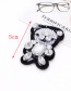 Fashion White Diamond Decorated Bear Shape Patch