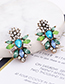 Fashion Multi-color Geometric Shape Diamond Decorated Earrings