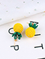 Sweet Yellow Beads Decorated Pineapple Shape Earrings