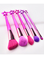 Trendy Pink+purple Stars Shape Decorated Cosmetic Brush(5pcs)