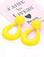 Fashion Yellow Waterdrop Shape Decorated Earrings