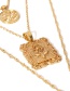 Fashion Gold Color Multi-layer Design Pure Color Necklace