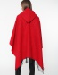 Fashion Claret Red Tassel Decorated Flower Pattern Cloak