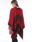 Fashion Red+black Grid Pattern Decorated Scarf