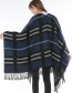 Fashion Blue Stripe Pattern Decorated Scarf