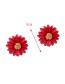 Fashion Red Flower Shape Design Earrings