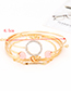 Fashion Gold Color Diamond Decorated Bracelet(4 Pcs)
