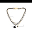 Fashion Black+gold Color Multi-layer Design Tassel Necklace