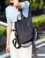 Fashion Black Pure Color Decorated Square Backpack