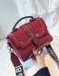 Fashion Claret Red Rivet Decorated Bag