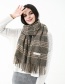 Fashion Light Pink Grids Pattern Decorated Scarf