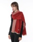 Fashion Dark Red Tassel Decorated Color-matching Scarf