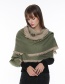 Fashion Green Tassel Decorated Color-matching Scarf