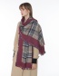 Fashion Claret Red Grids Pattern Decorated Scarf