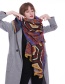 Fashion Claret Red Geometric Pattern Decorated Scarf