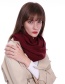 Fashion Claret Red Pure Color Decorated Scarf