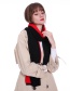 Fashion Black+red Color-matching Decorated Scarf