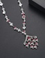 Fashion Silver Color+red Full Diamond Decorated Necklace