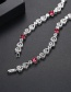 Fashion Silver Color+red Full Diamond Decorated Necklace