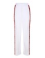 Fashion White Stripe Pattern Decorated Long Pants