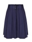 Fashion Navy Pure Color Decorated Dress