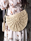 Fashion Beige Pure Color Decorated Bag