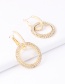 Fashion Gold Color Full Diamond Decorated Round Earrings