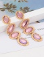 Fashion Plum Red Oval Shape Decorated Earrings