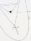 Fashion Silver Color Cross Shape Decorated Necklace