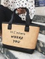 Fashion Black Letter Pattern Decorated Bag
