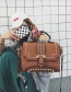 Fashion Brown Rivet Decorated Bag
