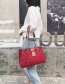 Fashion Red Buckle Shape Decorated Shoulder Bag