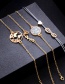 Fashion Gold Color Letter Shape Decorated Bracelet (5 Pcs )