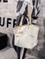 Fashion White Letter Pattern Decorated Handbag (2 Pcs )