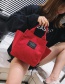 Fashion Red Letter Pattern Decorated Handbag